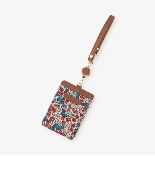 コードリール付きパスケース/リバティプリント