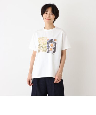 フォトプリントミドルTシャツ/マーガレット
