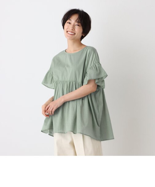インド綿ボイルボリュームブラウス