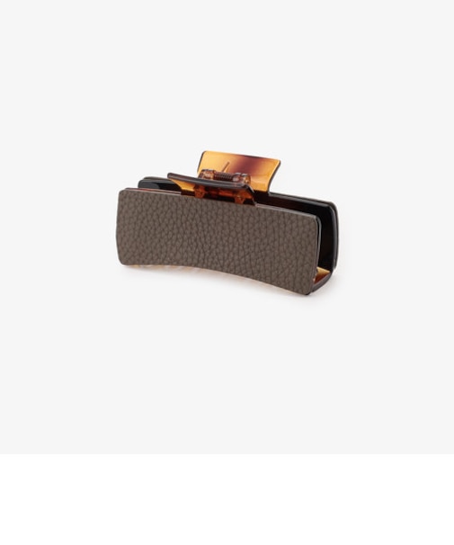 フェイクレザーヘアクリップ