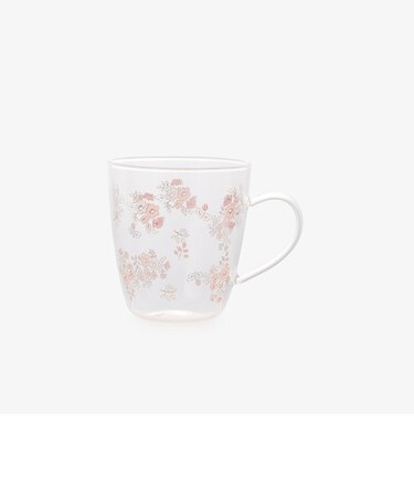 フラワー耐熱ガラスマグカップ