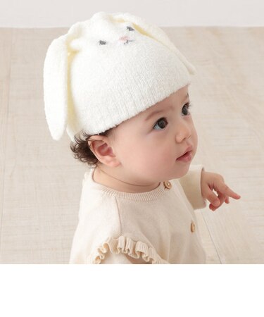 ウサギ型ニット帽子