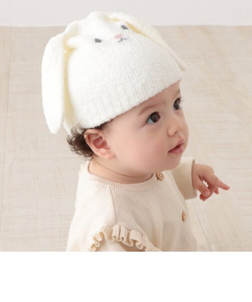 ウサギ型ニット帽子