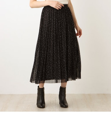リバーシブルドットチュールスカート