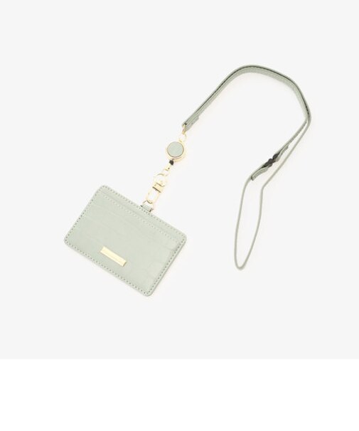 クロコ調コードリール付きIDケース