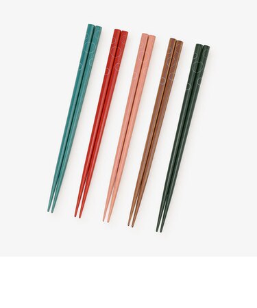 若狭塗抗菌箸5膳セット/サークル