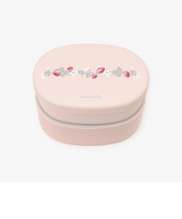 山中塗ストロベリーオーバル2段ランチボックス