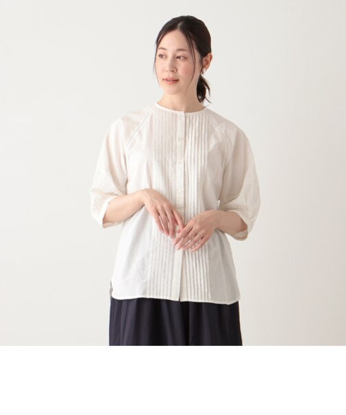インド綿ピンタックブラウス