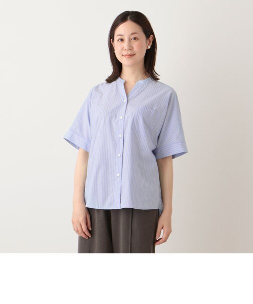 バンセルクールストライプポケットブラウス