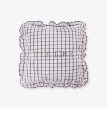 チェック刺繍クッションカバー