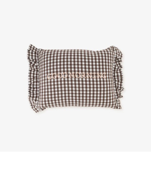 チェック刺繍ミニクッション