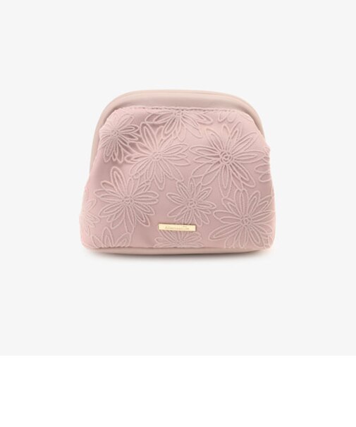 フロッキーフラワーがま口ポーチ