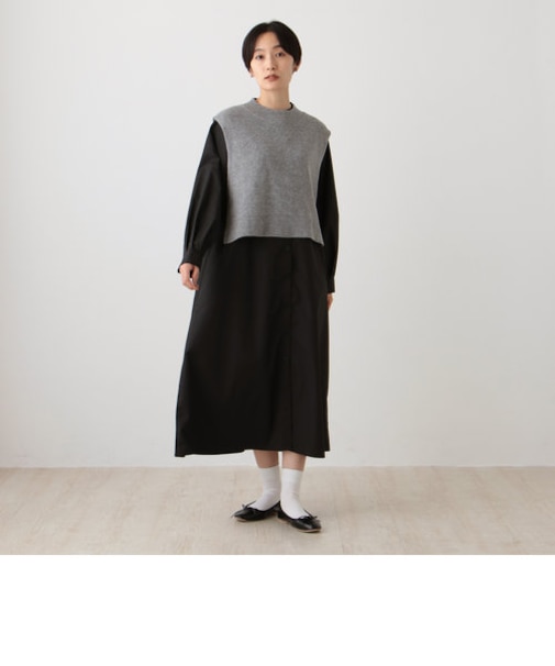 ニットベスト&ワンピ－スセット