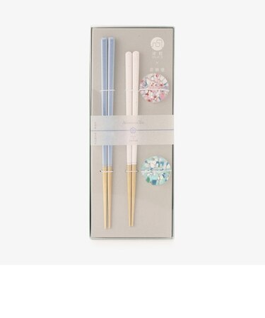 若狭塗抗菌夫婦箸&津軽びいどろ箸置きセット