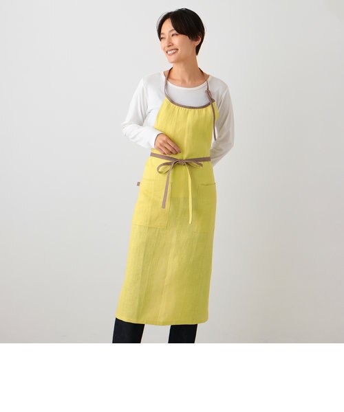 デイデイ洋裁店　手描きリネンエプロン　花びんの花 デイデイ洋裁店 手描きリネンエプロン 花びんの花 - メルカリ