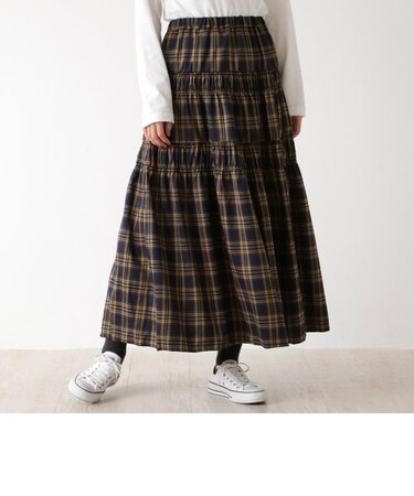 チェック柄シャーリングスカート