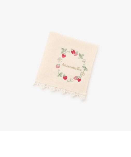 ストロベリー刺繍ミニタオル