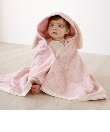 うさぎフード付きバスタオル