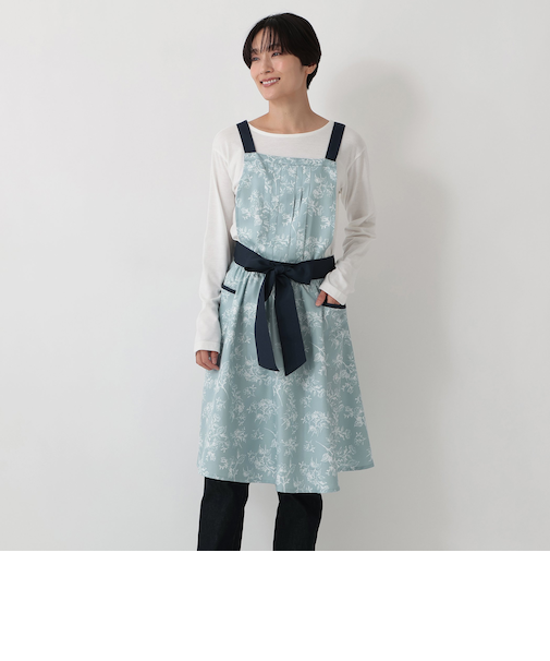 【WEB限定】ラインフラワーエプロン