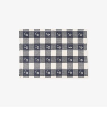 フラワー刺繍チェックランチョンマット