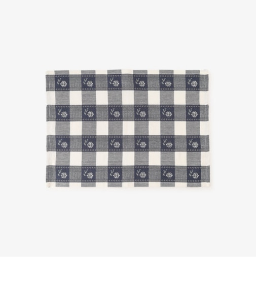 フラワー刺繍チェックランチョンマット