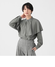 ワッシャーケープカラーブラウス