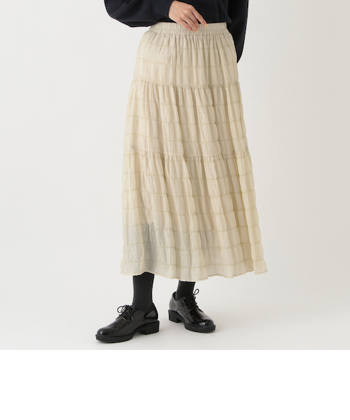 シャーリングティアードスカート