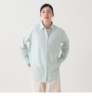 ストライプブロードレギュラーカラーブラウス