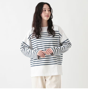 MON JOURNALボーダーボートネックプルオーバー