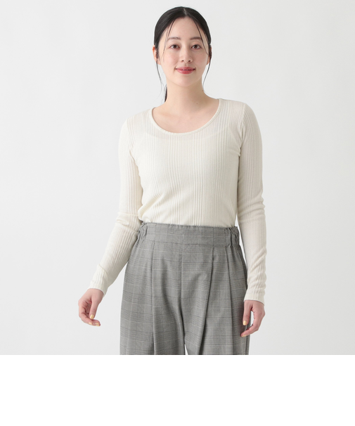 ラメテレコクルーネックプルオーバー