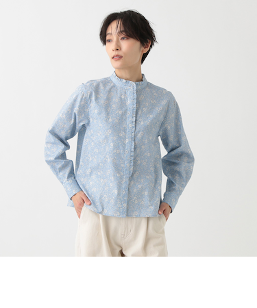 【WEB限定】フリルカラーブラウス/リバティプリント