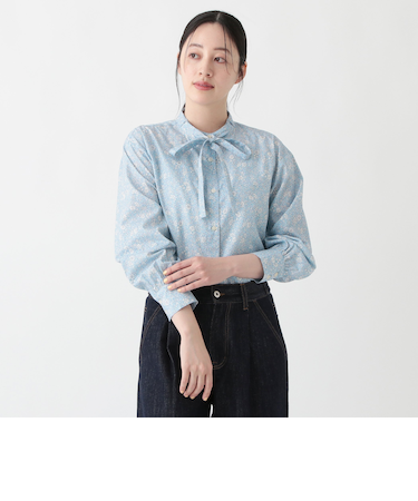 【WEB限定】ボウタイブラウス/リバティプリント