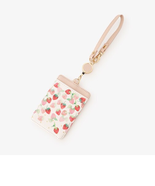 ストロベリーコードリール付きパスケース