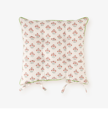 フラワーウォッシャブルキルトチェアシート