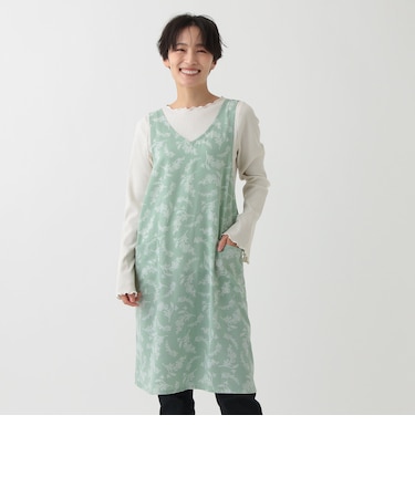 ラインフラワーかぶりエプロン