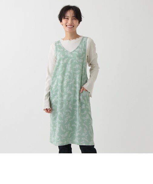 ラインフラワーかぶりエプロン