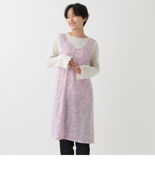 ラインフラワーかぶりエプロン