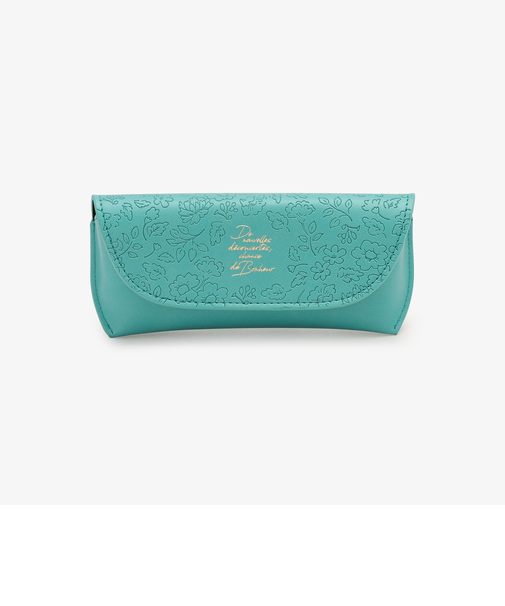 フラワー型押し眼鏡ケース