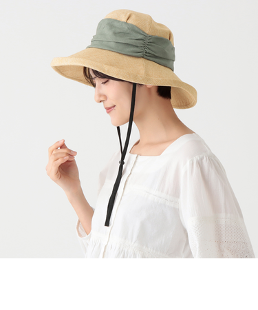 ギャザーUVエッジアップハット