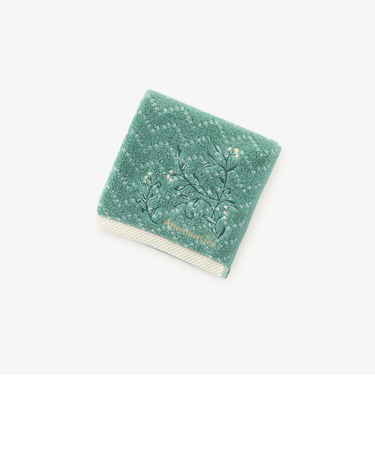 リーフ刺繍ミニタオル