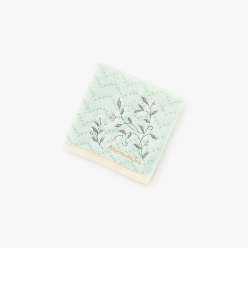 リーフ刺繍ミニタオル
