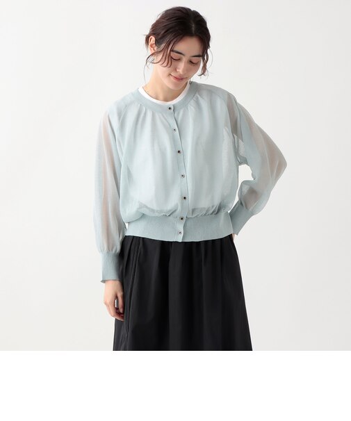 シアークルーネックカーディガン