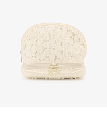 切替レースシェル型ポーチ