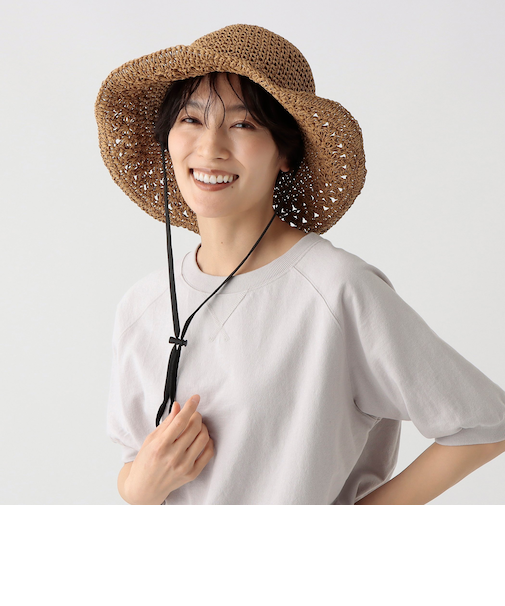 フラワー細編みハット