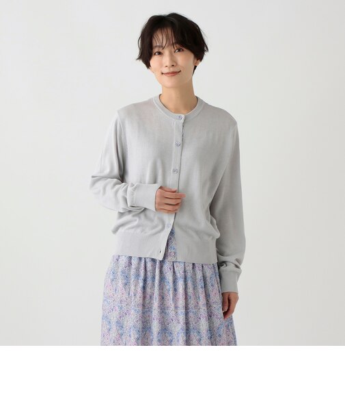 くるみボタンカーディガン/リバティプリント