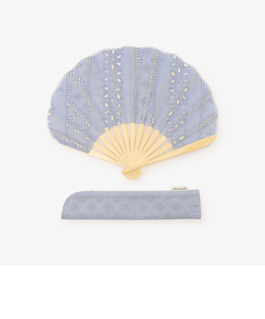 幾何学レース扇子