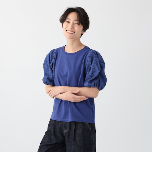 パフスリーブコンビプルオーバー