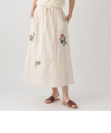 刺繍パッチワークスカート/MAISON SAJOU