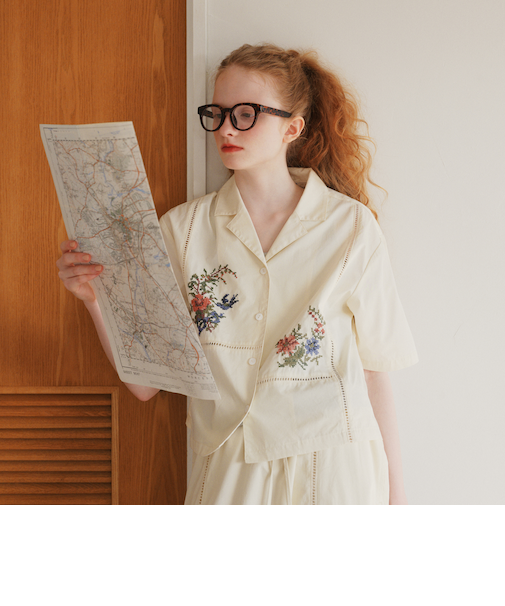 パッチワークブラウス/MAISON SAJOU