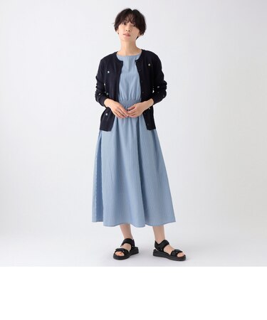 バンセルクールストライプシャーリングワンピース